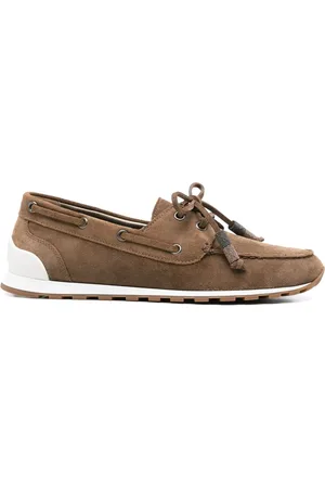 Brunello Cucinelli Buty, Kobieta, brązowy, 38 EU, Czekoladowo Brązowe Buty na Płaskiej Podeszwie