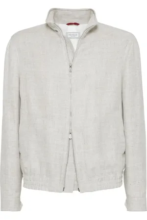 Brunello Cucinelli Kurtki, Mężczyzna, Szary, 3XL, Wełna, Bomber Jacket