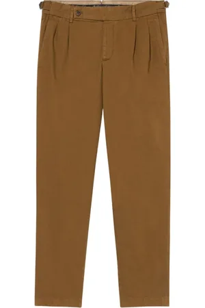 Brooks Brothers Spodnie, Mężczyzna, brązowy, W32, Bawełna, Bawełniana Spódnica Plisowana z Gabardyny