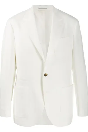 Brunello Cucinelli Kurtki, Mężczyzna, Biały, 2XL, Bawełna, Biała marynarka