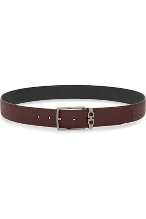 Salvatore Ferragamo Akcesoria, Mężczyzna, brązowy, 105 CM, Czerwony Skórzany Pasek z Klamrą