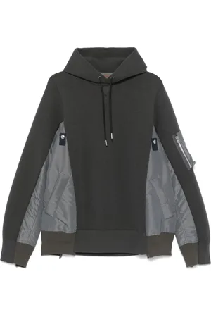 SACAI Bluzy, Mężczyzna, Szary, M, Szara Bluza z Kapturem i Kieszenią na Zamek
