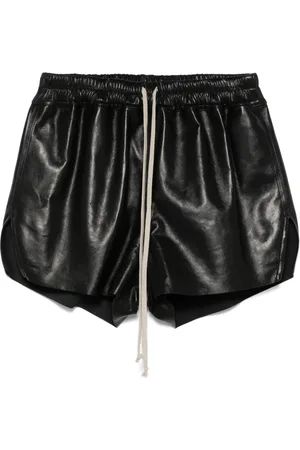 Rick Owens Szorty, Kobieta, Czarny, S, Czarne Szorty z Elastycznym Pasem i Troczkiem