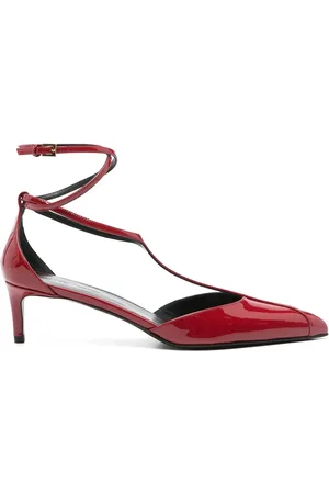Khaite Buty, Kobieta, Czerwony, 37 EU, Czerwone Buty z Niskim Obcasem na Sprzączkę