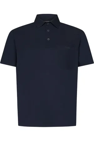 HERNO Koszulki, Mężczyzna, Niebieski, XL, Nylon, Niebieski polo z krótkim rękawem na casualowe wyjścia