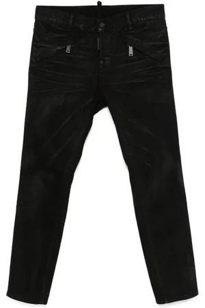 Dsquared2 Jeansy, Kobieta, Czarny, M, Denim, Czarne klasyczne jeansy zapinane na guziki