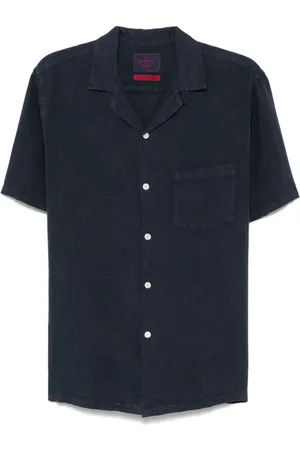 Portuguese Flannel Koszule, Mężczyzna, Niebieski, S, Granatowa Koszula z Kołnierzykiem
