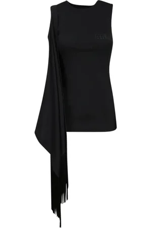 Maison Margiela Koszulki, Kobieta, Czarny, L, Czarna Odzież wierzchnia dla Kobiet, Elegancki Styl