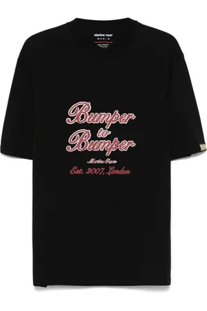 MARTINE ROSE Koszulki, Mężczyzna, Czarny, M, Czarna Naszywka z Logiem Tekstowy Nadruk T-shirt