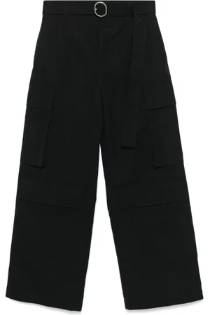 Jil Sander Spodnie, Mężczyzna, Czarny, M, Spodnie z paskiem i kieszeniami