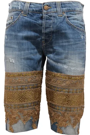 Dondup Szorty, Kobieta, Niebieski, W29, Denim, Błyszczące Szorty Bermuda z Cekinami