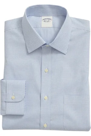 Brooks Brothers Koszule, Mężczyzna, Niebieski, S, Bawełna, Slim Fit Non-Iron Pinpoint Koszula z Kołnierzykiem Ainsley