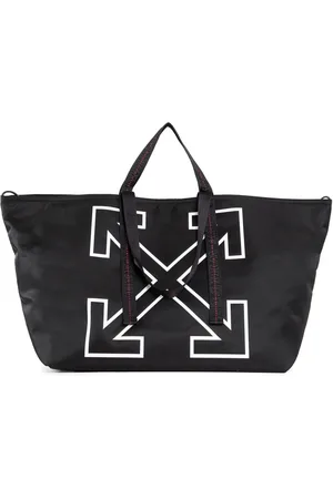 OFF-WHITE Torebki, Mężczyzna, Czarny, ONE SIZE, Nylon, Heritage Day Tote z nadrukiem logo