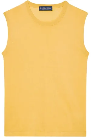 Brooks Brothers Swetry, Kobieta, Żółty, XL, Bawełna, Top z Jedwabnym Dodatkiem
