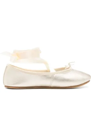 Repetto Buty, Kobieta, Żółty, 37 EU, Złote buty na płaskiej podeszwie z paskiem na kostkę