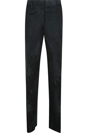DRIES VAN NOTEN Spodnie, Kobieta, Zielony, S, Stylowe białe spodnie z szerokimi nogawkami