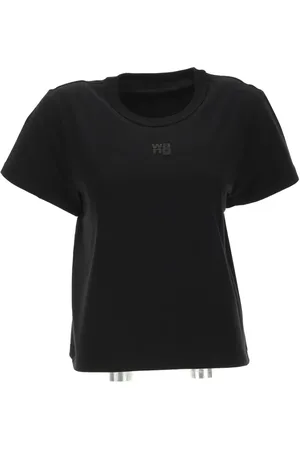 Alexander Wang Koszulki, Kobieta, Czarny, S, Zwężany T-shirt z bufiastymi rękawami