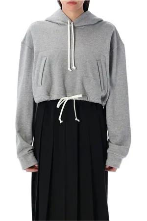 Comme des Garçons Bluzy, Kobieta, Szary, S, Szara Cropped Bluza z Troczkiem