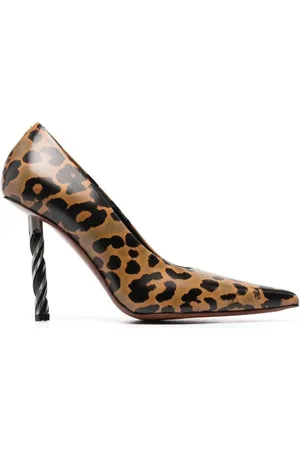 Vetements Buty, Kobieta, Wielobarwność, 36 EU, Półbuty z wzorem leoparda i obcasem wiertarki