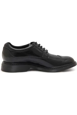 Hogan Buty, Mężczyzna, Czarny, 40 EU, Czarne Buty Derby O Szerokim Nosku Model H576