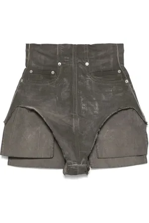 Rick Owens Szorty, Kobieta, Szary, M, Ciemny Cień Spodnie z Zamkiem Błyskawicznym