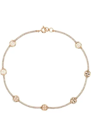 Tory Burch Akcesoria, Kobieta, Żółty, ONE SIZE, Kryształowy Naszyjnik Golden Bijoux