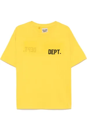 GALLERY DEPT. Koszulki, Mężczyzna, Żółty, XL, Bawełna, T-shirt z okrągłym dekoltem