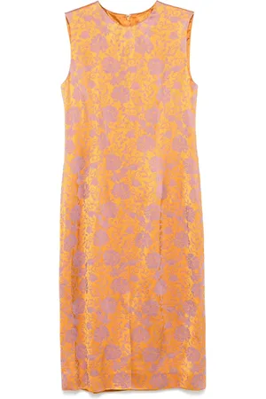 DRIES VAN NOTEN Sukienki, Kobieta, Pomarańczowy, L, Pomarańczowa Sukienka Bez Rękawów z Tylnym Zamkiem