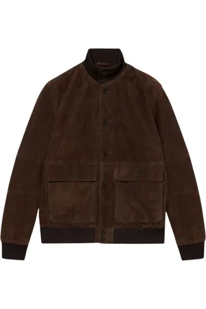 Brooks Brothers Kurtki, Mężczyzna, brązowy, 2XL, Zamsz, Kurtka Bomberowa zamszowa
