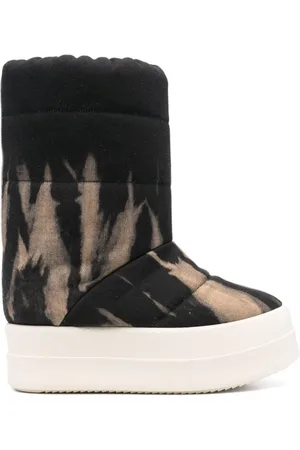 Rick Owens Buty, Mężczyzna, Czarny, 43 EU, Pikowane Botki Flatform Mid-Calf