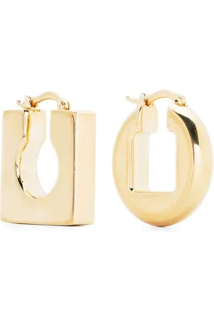 Jacquemus Akcesoria, Kobieta, Beżowy, ONE SIZE, Kolczyki Les Boucles Rond Carre