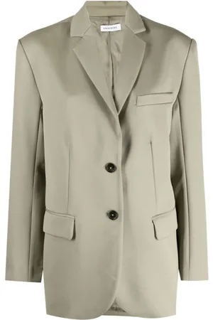 ANINE BING Kurtki, Kobieta, Zielony, M, Khaki Wool Oversize Blazer