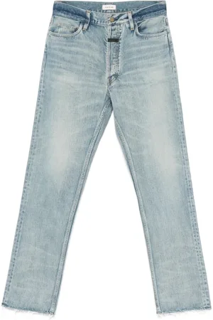 FEAR OF GOD Jeansy, Mężczyzna, Niebieski, W33, Niebieskie Jeansyy z Logo Patch
