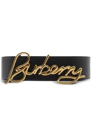 Burberry Akcesoria, Kobieta, Czarny, S, Czarny Pasek z Logo i Sprzączką, Dwustronny