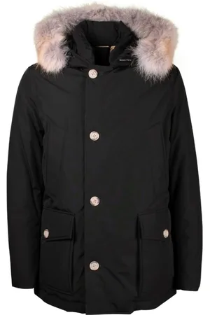 Woolrich Kurtki, Mężczyzna, Czarny, XL, Męska Arctic Odłączana Futrzana Anorak