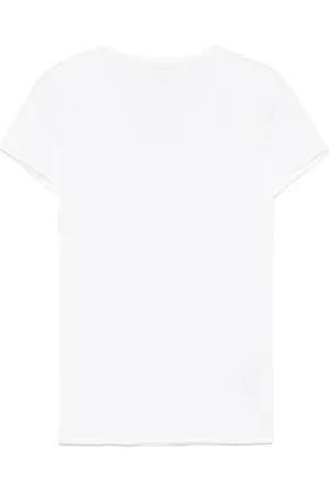Majestic Koszulki, Kobieta, Biały, L, Biała T-shirt z Dekoltem V Krótkie Rękawy
