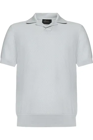 BRIONI Koszulki, Mężczyzna, Szary, L, Polo Shirt z wykończeniem żakardowym
