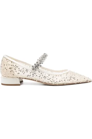 Jimmy Choo Buty, Kobieta, Biały, 36 EU, Białe Elastyczne Paski Skórzane Buty