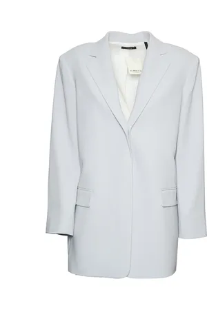 THEORY Kurtki, Kobieta, Niebieski, M/L, Platynowy Blezer z Notched Revers