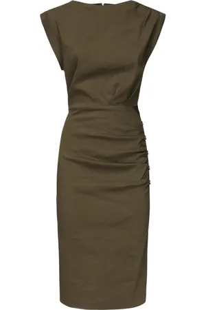 Pinko Sukienki, Kobieta, Zielony, M, Lniana Sukienka Stretch Niebo