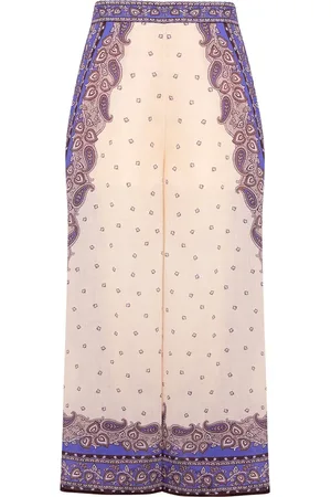 ZIMMERMANN Spodnie, Kobieta, Wielobarwność, S, Maxine Wide Leg Trousers