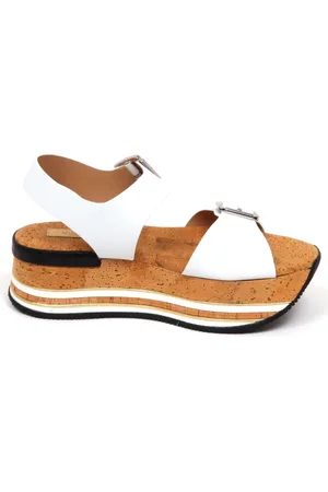 Hogan Buty, Kobieta, Biały, 36 1/2 EU, Biała Korkowa But z Stylem Sandałów