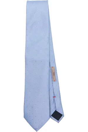 Lady Anne Akcesoria, Mężczyzna, Niebieski, ONE SIZE, Niebieski Krawat z Wzorem i Spiczastym Końcem