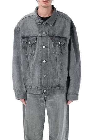 JUNYA WATANABE Kurtki, Mężczyzna, Szary, L, Szara Oversize Kurtka Jeansyowa Ss 25