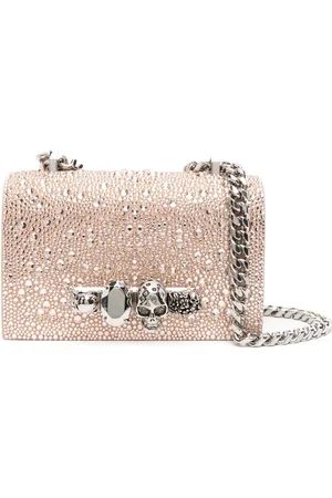 Alexander McQueen Torebki, Kobieta, Różowy, ONE SIZE, Różowa Torba na Ramię z Składanym Szykiem i Uchwytem Four Ring