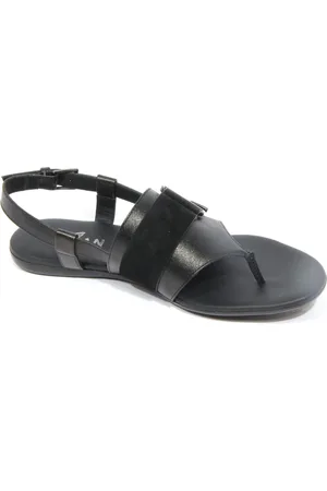 Hogan Buty, Kobieta, Czarny, 35 EU, Len, Czarna Skórzana/Zamszowa Sandał Valencia Styl