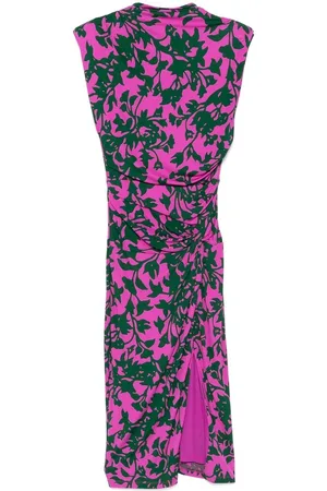 Diane von Furstenberg Sukienki, Kobieta, Wielobarwność, M, Sukienka z Kwiatowym Wzorem i Detailem Węzła