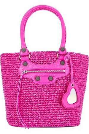 Balenciaga Torebki, Kobieta, Fioletowy, ONE SIZE, Len, Stylowa Torba Cagole Panier
