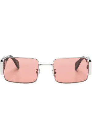 Retrosuperfuture Akcesoria, Mężczyzna, Czarny, ONE SIZE, Różowe Okulary Przeciwsłoneczne Prostokątne