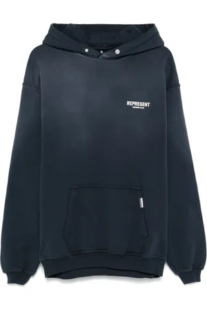 Represent Bluzy, Mężczyzna, Niebieski, M, Bawełna, Granatowa klasyczna bluza dresowa z kieszenią typu kangur
